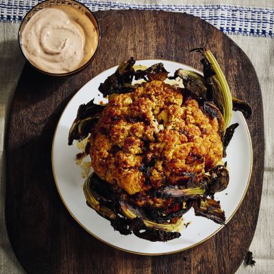 Whole Baked Cauliflower in Sultana & Maple Syrup Sauce