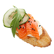 Cucumber & smoked salmon bruschetta