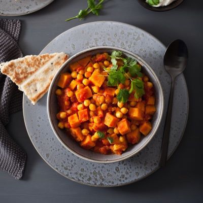 Sweet potato and chickpea curry